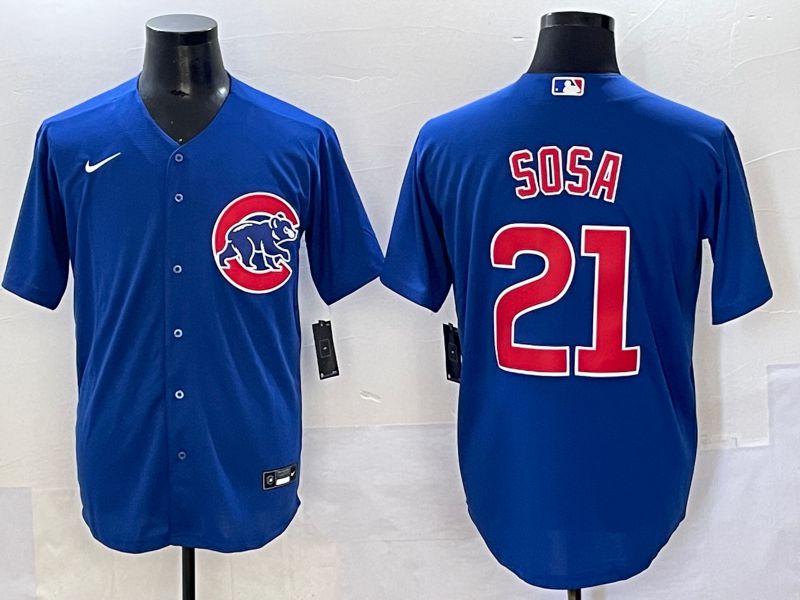 Men 2025 Chicago Cubs #21 Sosa Blue Game Nike MLB Jersey style 1